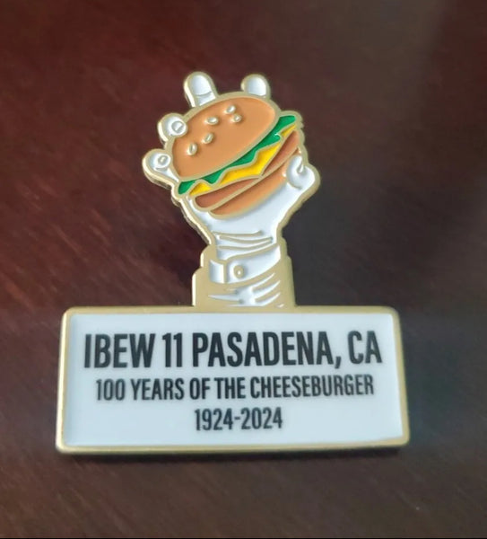 IBEW 11 Cheeseburger 100th Anniversary Lapel Pin